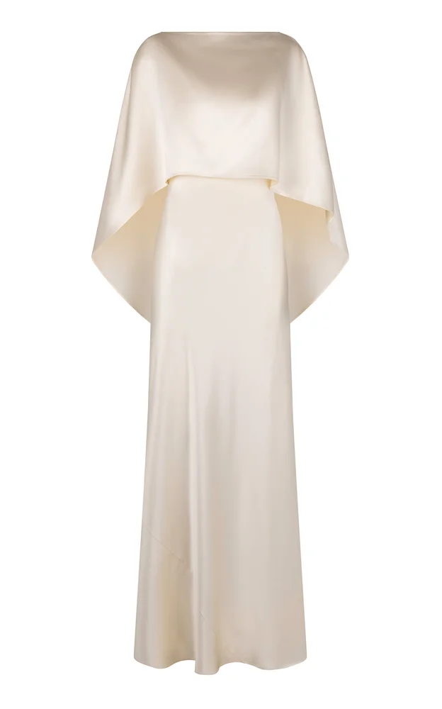 Anna Silk Cape Maxi Dress