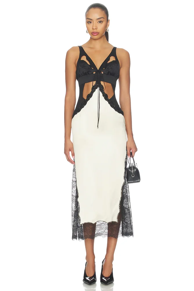 Long Sleeve Lace Midi Dress