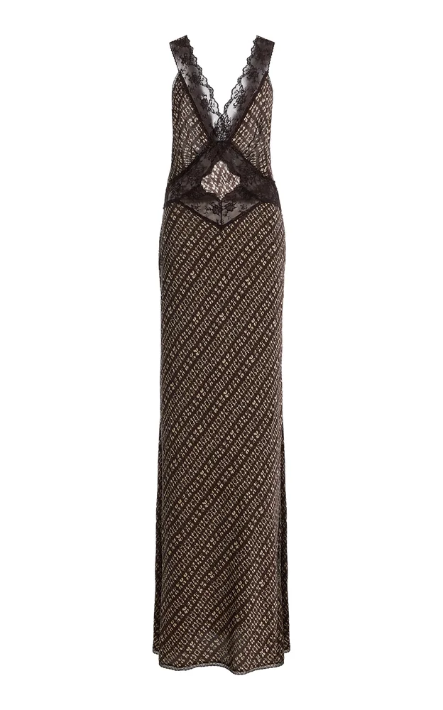 Astrid Cutout Satin Maxi Slip Dress