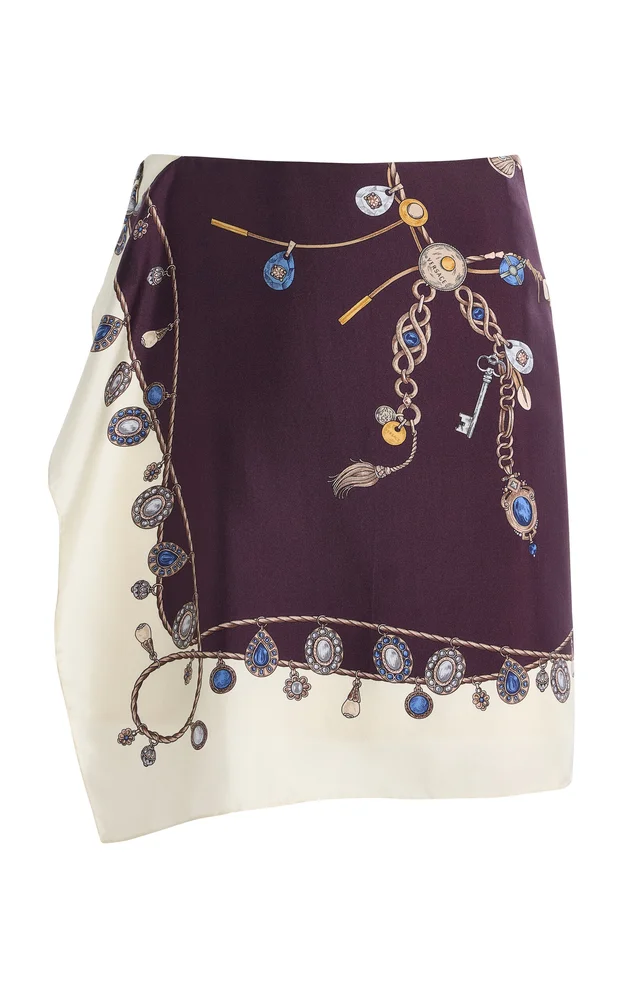 Stolen Jewels Silk-Twill Mini Skirt