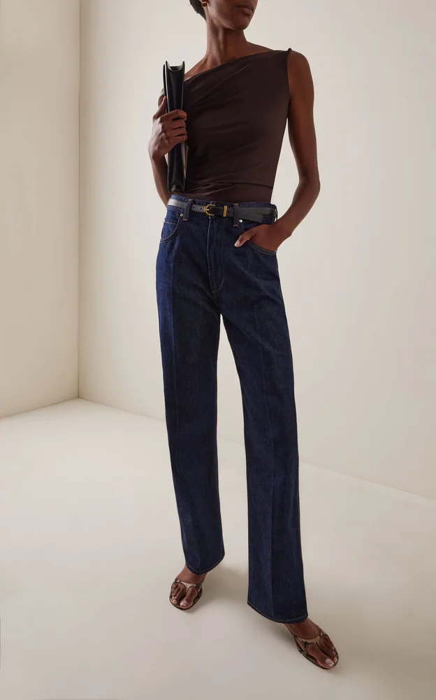 Morgan Rigid Mid-Rise Straight-Leg Jeans