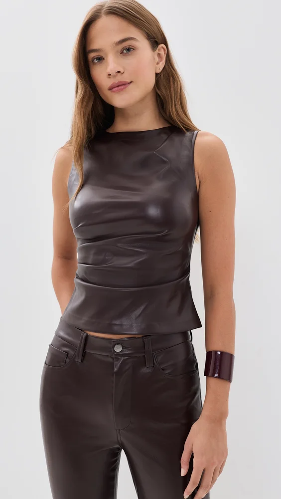 The Meg Vegan Leather Top