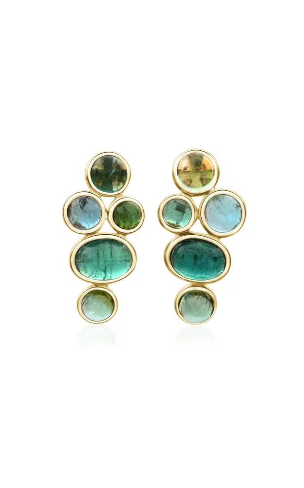 18K Yellow Gold Tourmaline Candy Earrings