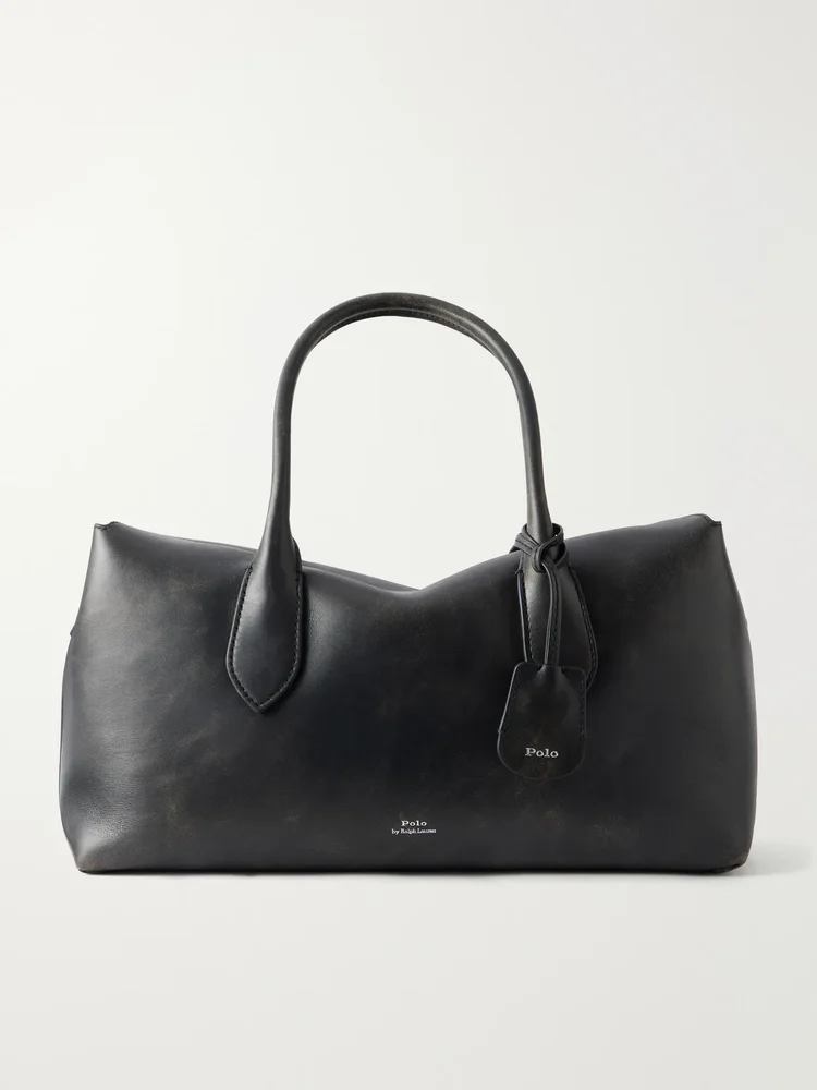 Leather tote bag
