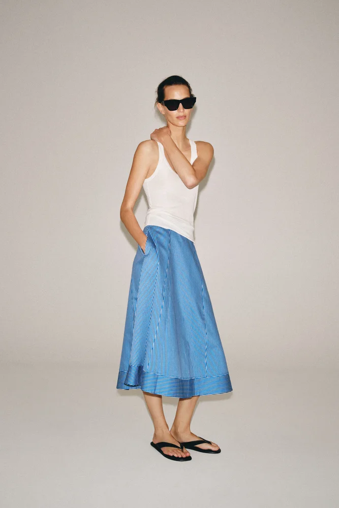 ZW Collection Striped A-line Skirt