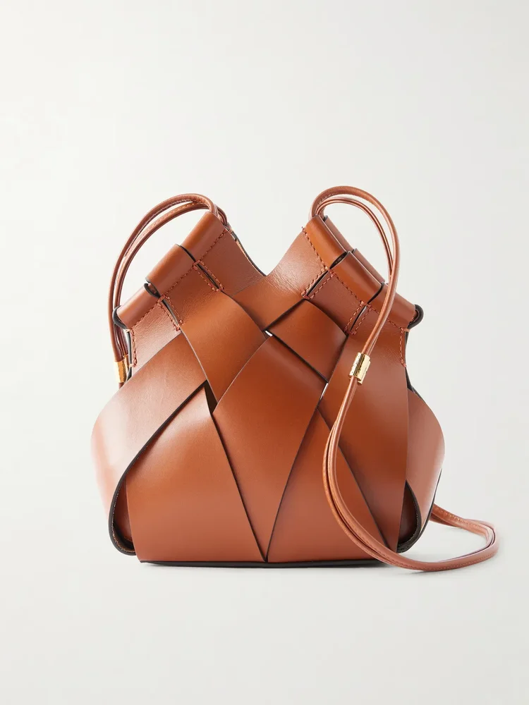 Charlotte woven leather shoulder bag