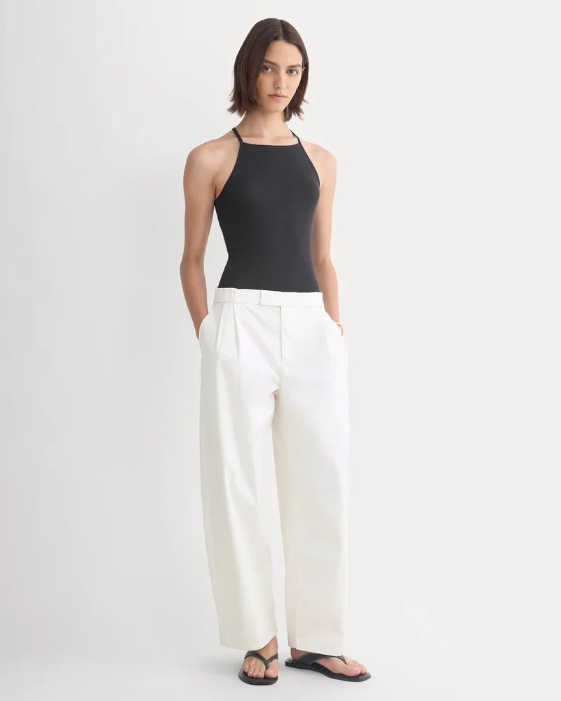 Everlane Barrel-Leg Pant in Organic Cotton Sateen