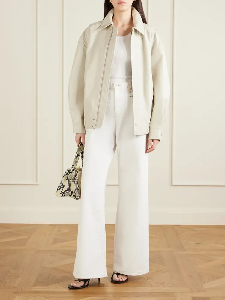 Aston Leather-Blend Bomber Jacket