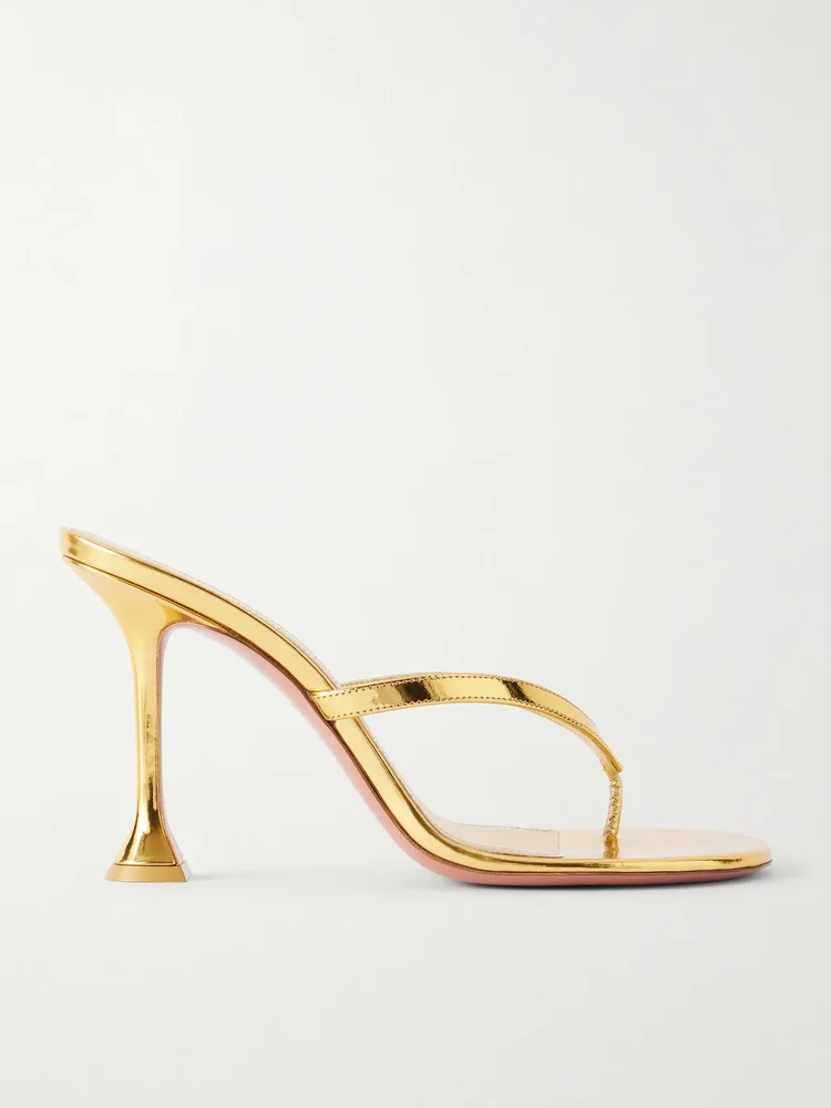 Juliette 95 metallic leather thong sandals