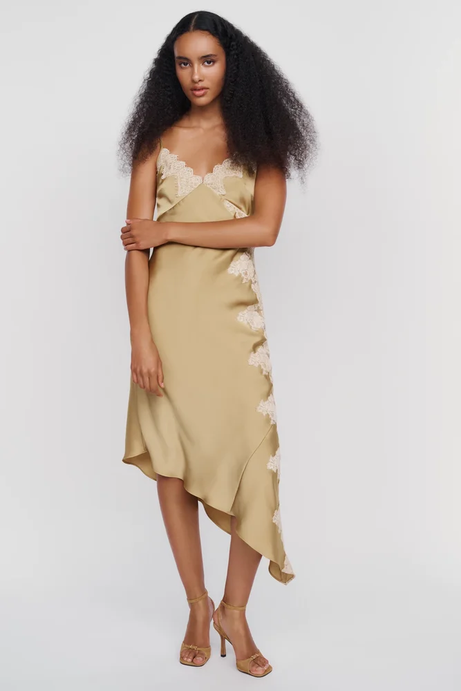 Satin Lace Slip Dress