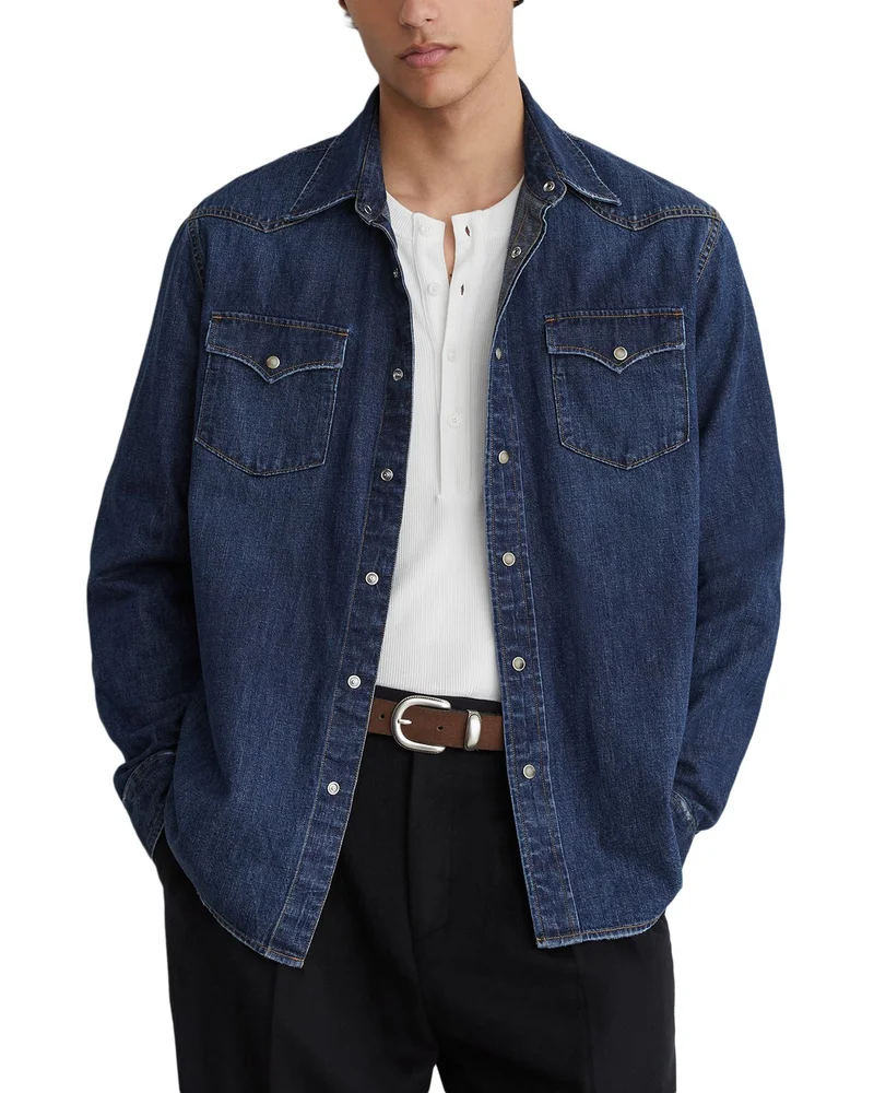 Mountain Cotton & Linen Indigo Pocket Shirt