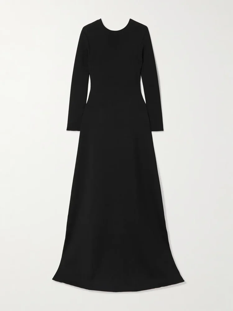 Chain-embellished knitted maxi dress