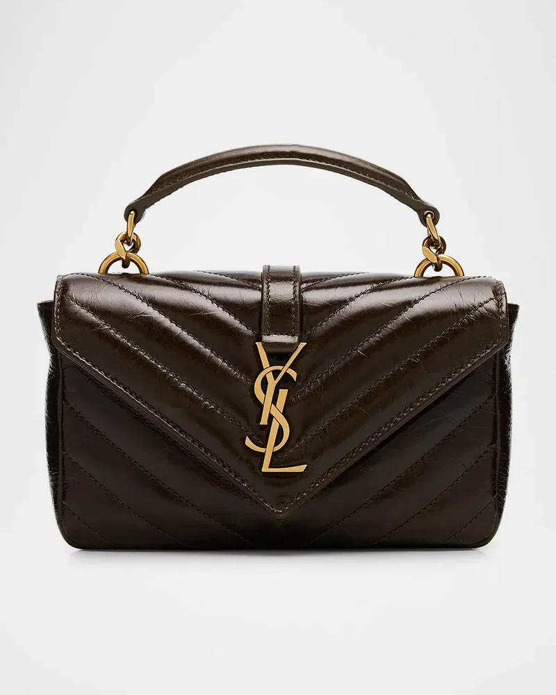 College Mini YSL Quilted Top Handle Bag