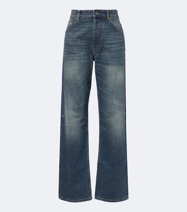 Faded wide-leg jeans