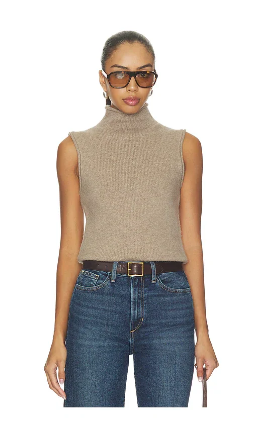The Stevie Sleeveless Roll Neck Sweater