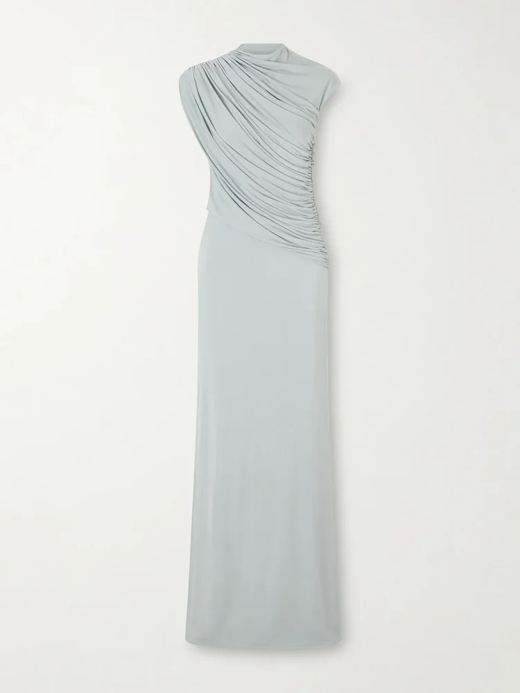 Saffron gathered jersey maxi dress