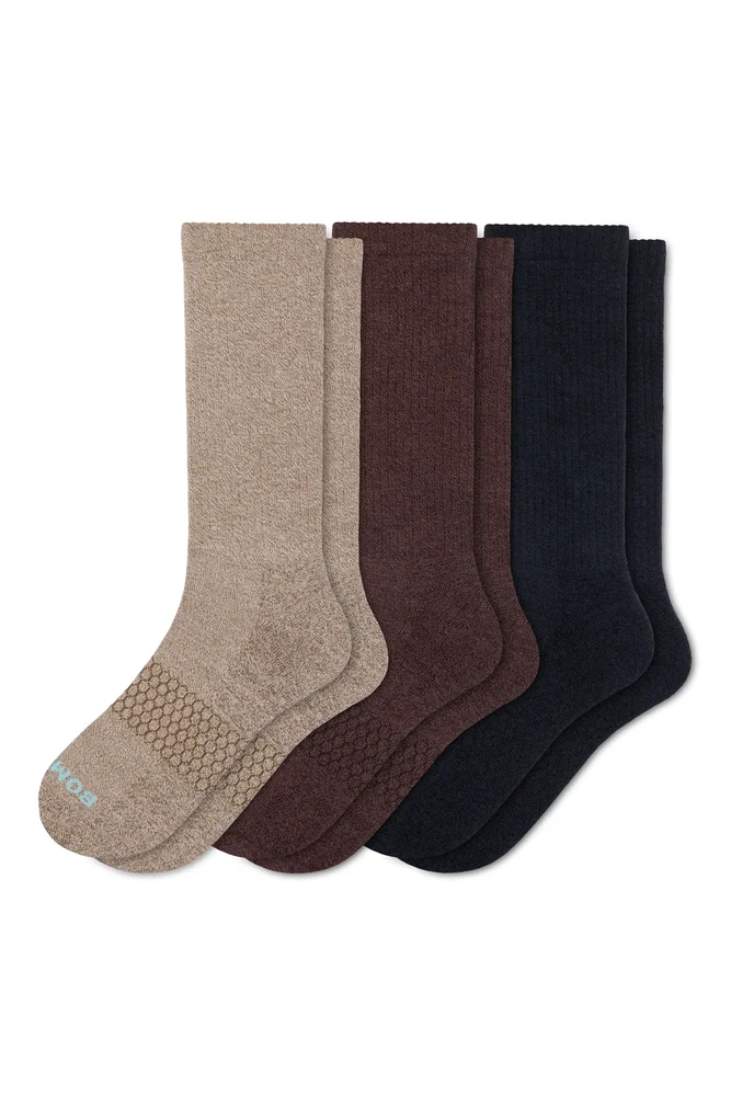 Assorted 3-Pack Marl Crew Socks