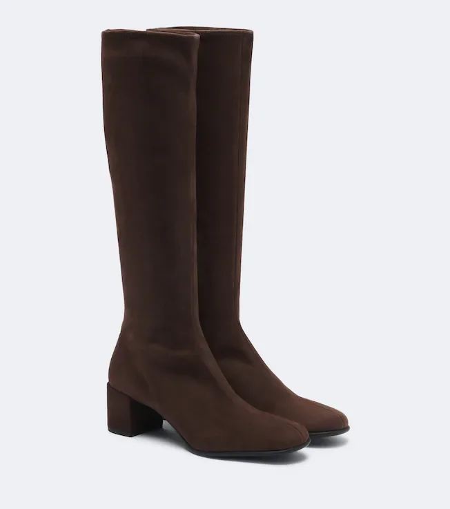 Suede knee-high boots