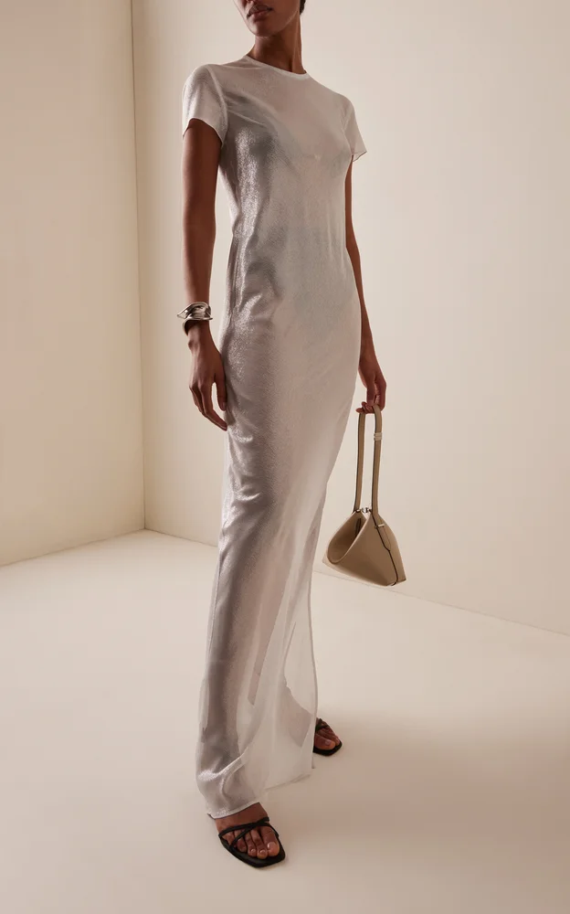 Silk-Georgette Maxi T-Shirt Dress