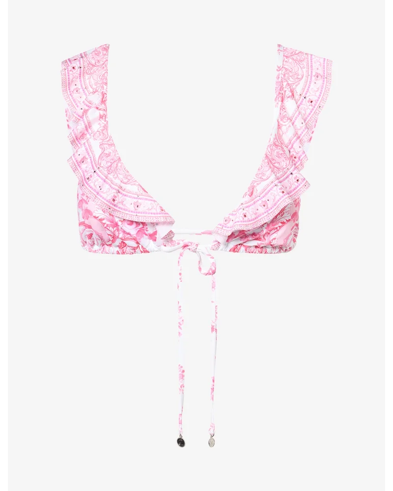 Floral Ruffled Bikini Top