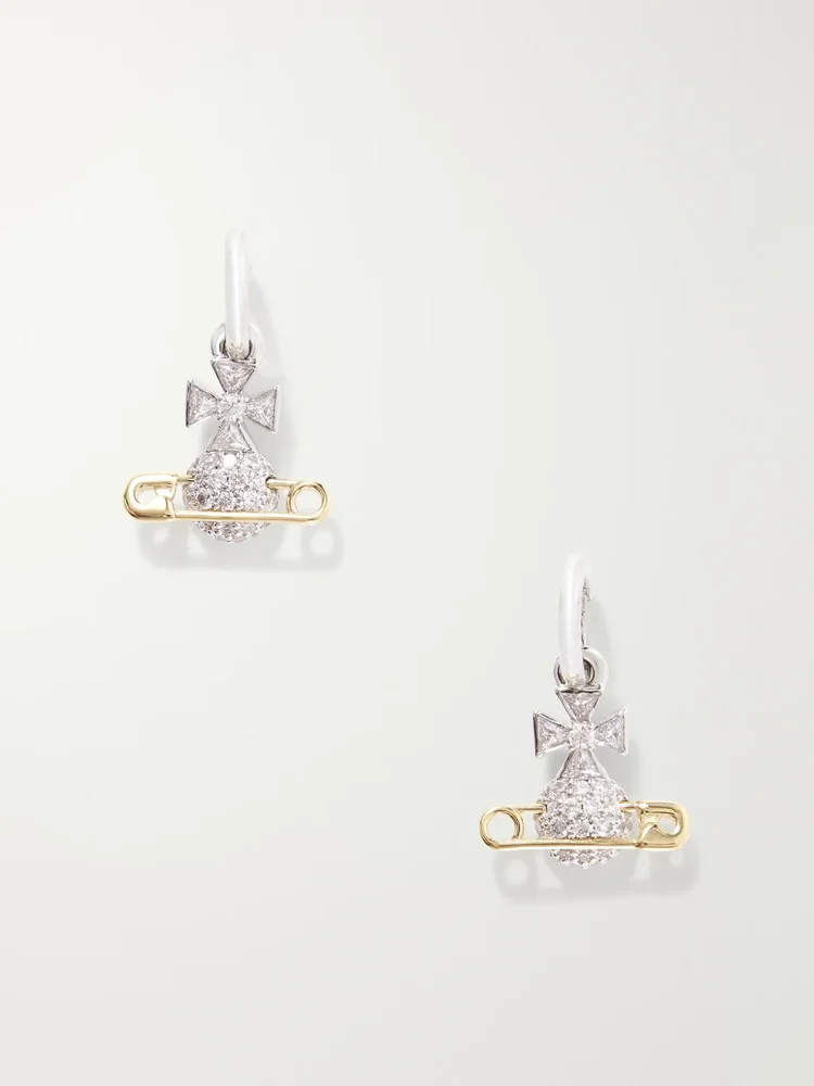 Hectorina gold and silver-tone crystal earrings