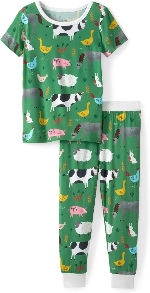 Short-Sleeve Top and Pants Pajama Set