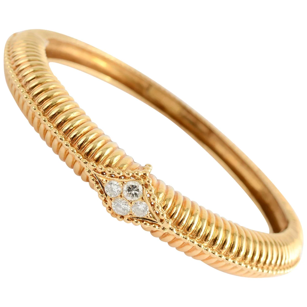 Gold Diamond Bangle Bracelet