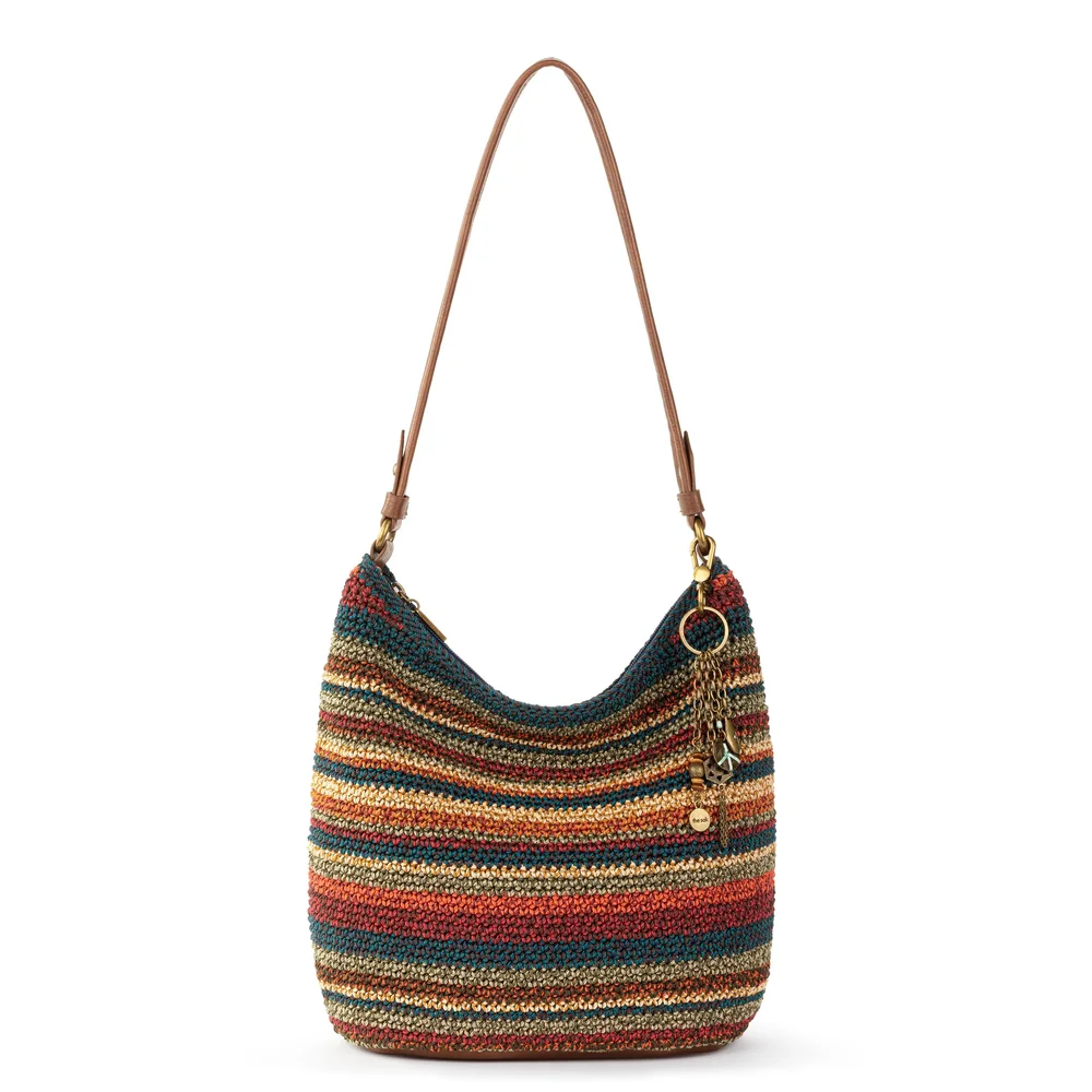 Sequoia Hobo, Hand Crochet, Woodland Stripe