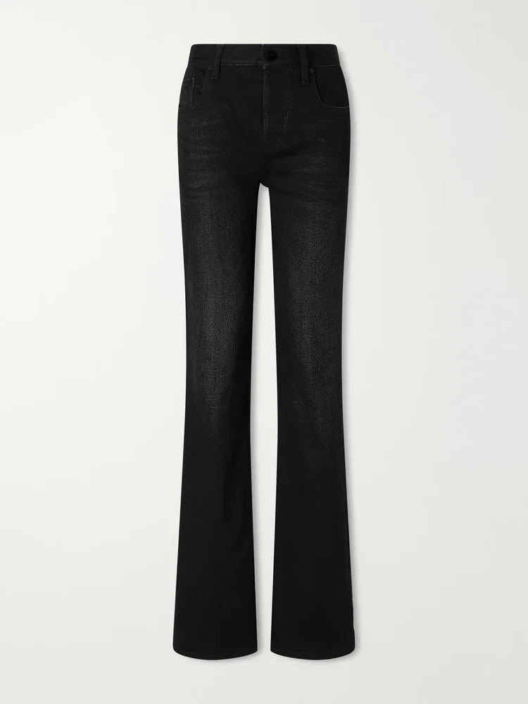 Mid-rise flared jeans