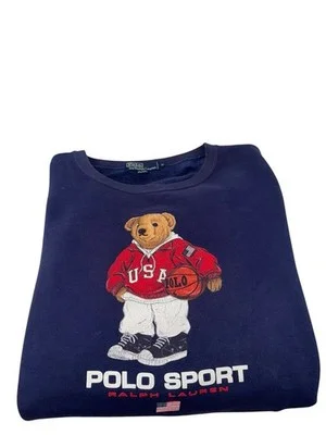 Vintage Polo Ralph Lauren Bear Basketball Crewneck Sweatshirt