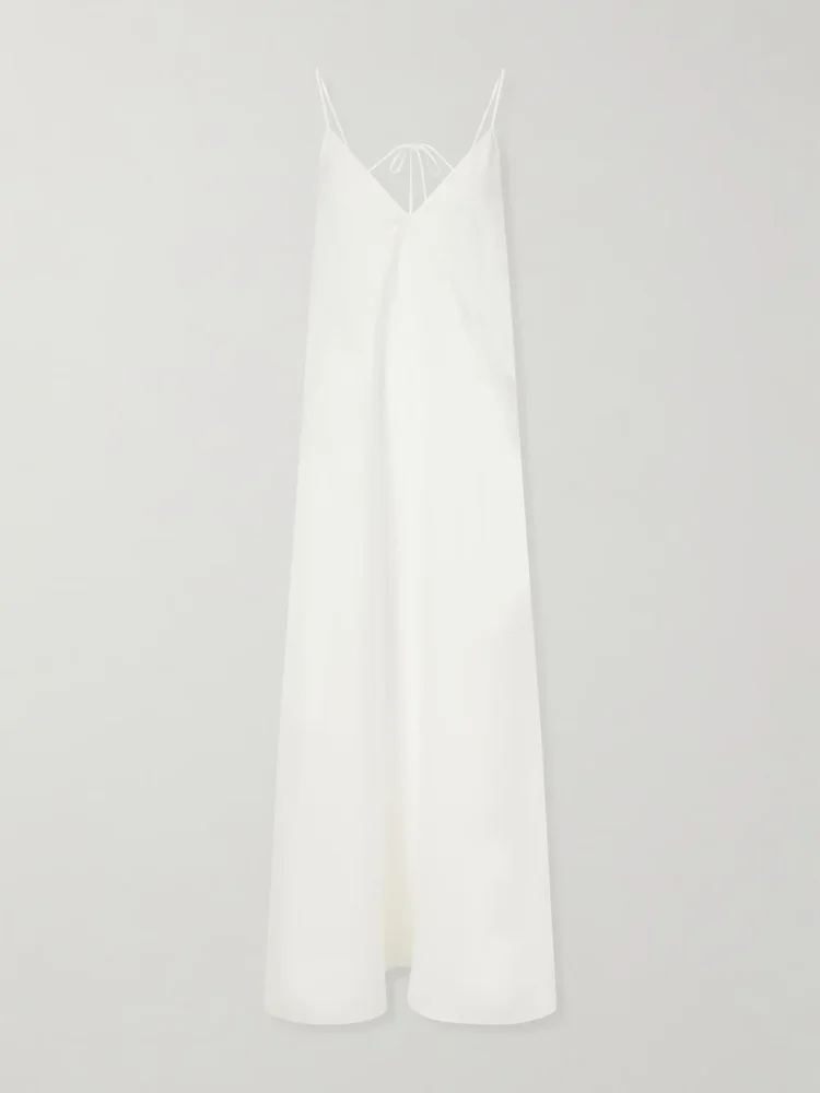 Linen-canvas maxi dress