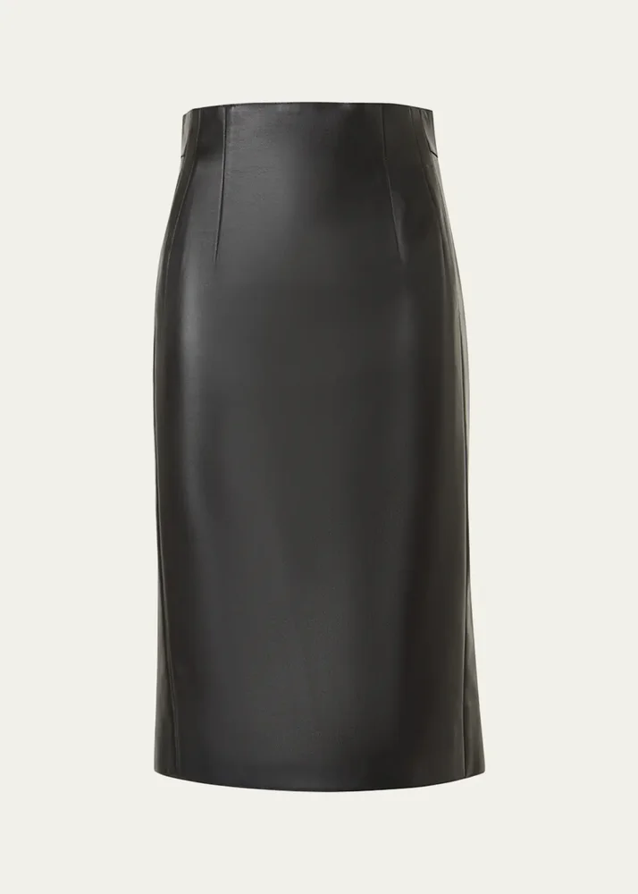 Lamb Nappa Leather Pencil Skirt