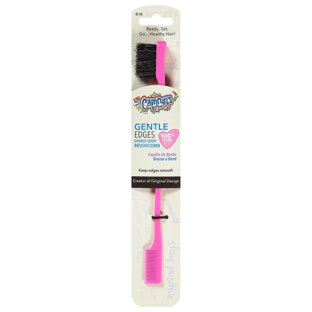 Gentle Edges Double-Sided Hair Brush/Comb - Hot Pink