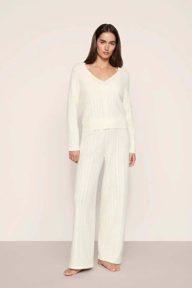 Pointelle Sweater Cardigan