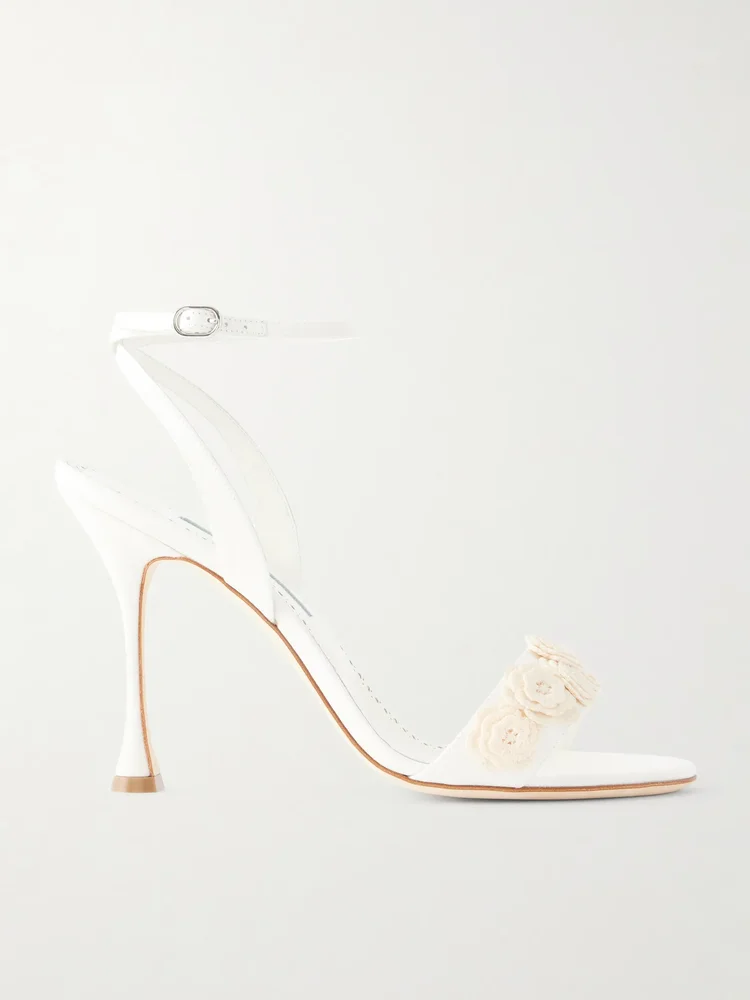 Raosnu 105 crochet-trimmed leather sandals