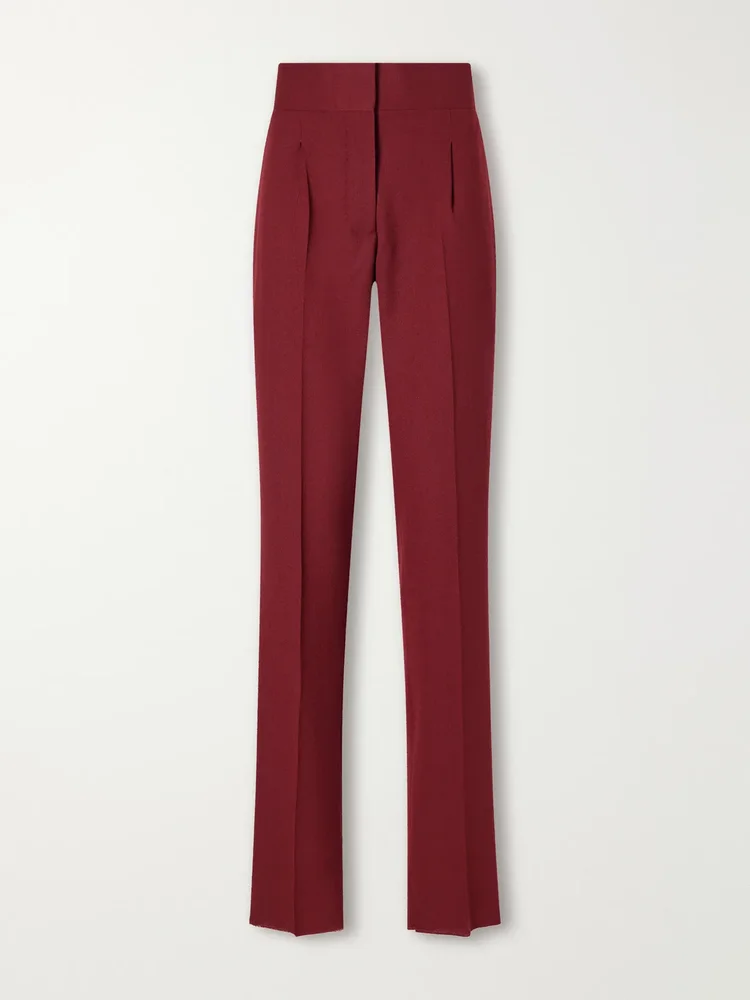 The Other Smoking pleated wool-blend crepe straight-leg pants