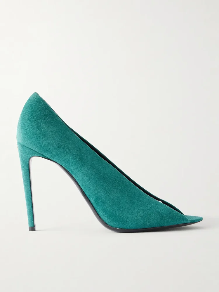 Révélé 105 open-toe suede pumps