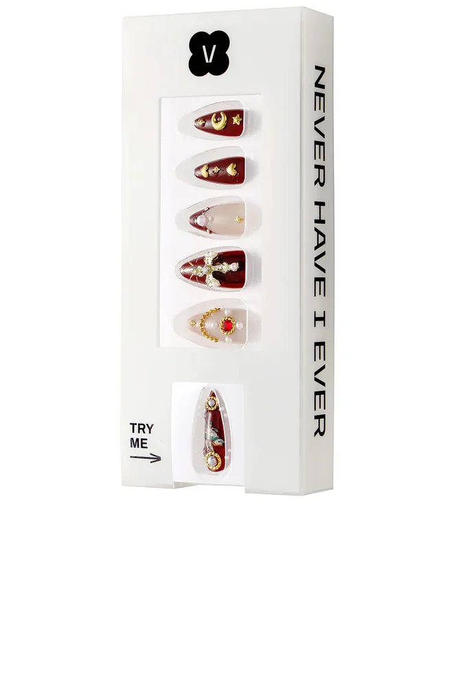 Burgundy Cherub Press-On Nails