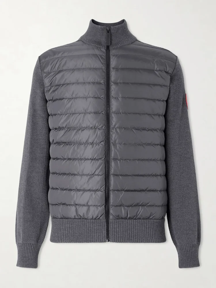 HyBridge Slim-Fit Quilted Down Shell and Merino Wool Jacket