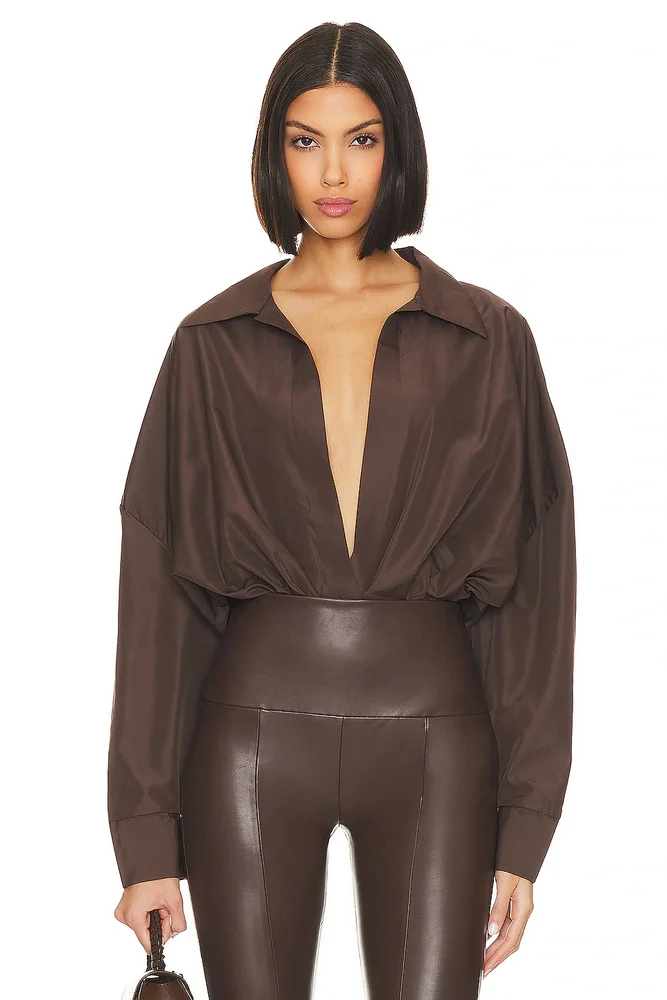 Oversized Boyfriend Shirt Bodysuit