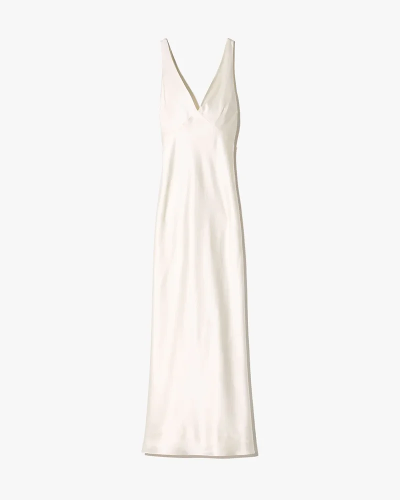 4-Ply Silk V-Neck Dress With Bra