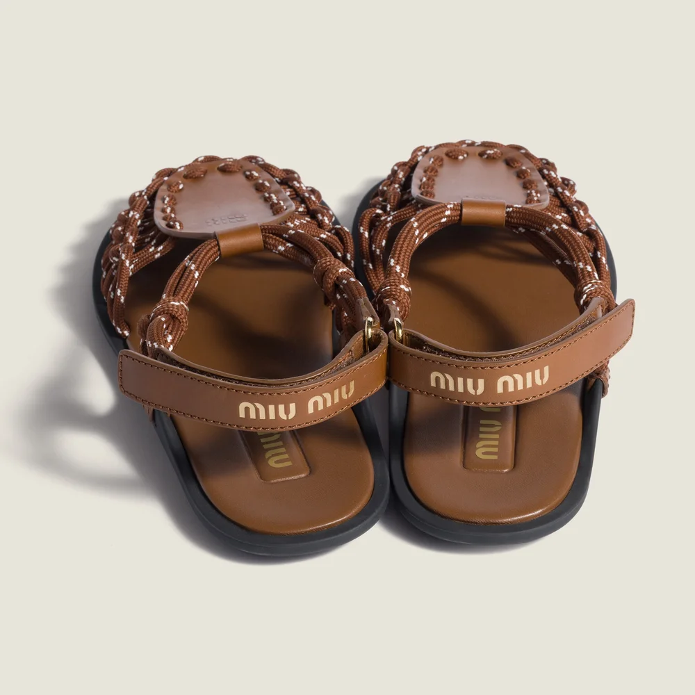 Leather and cord sandals