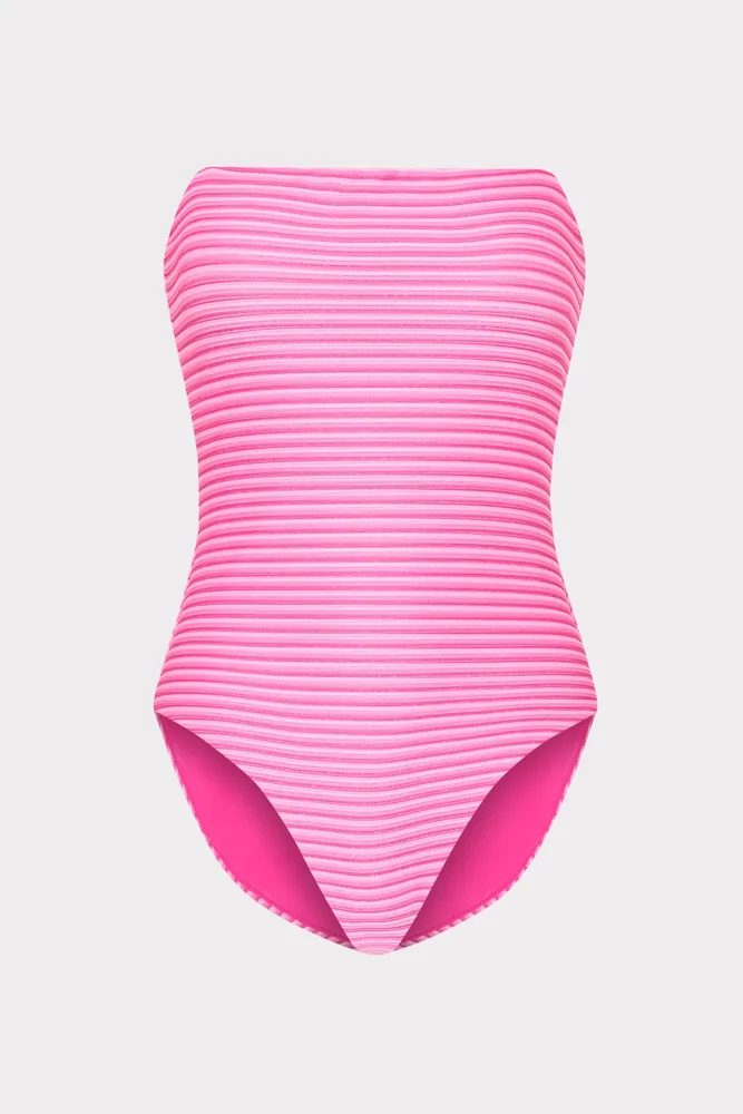 Stripe Strapless One Piece