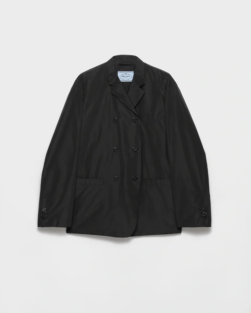 Double-Breasted Technical Taffeta Jacket