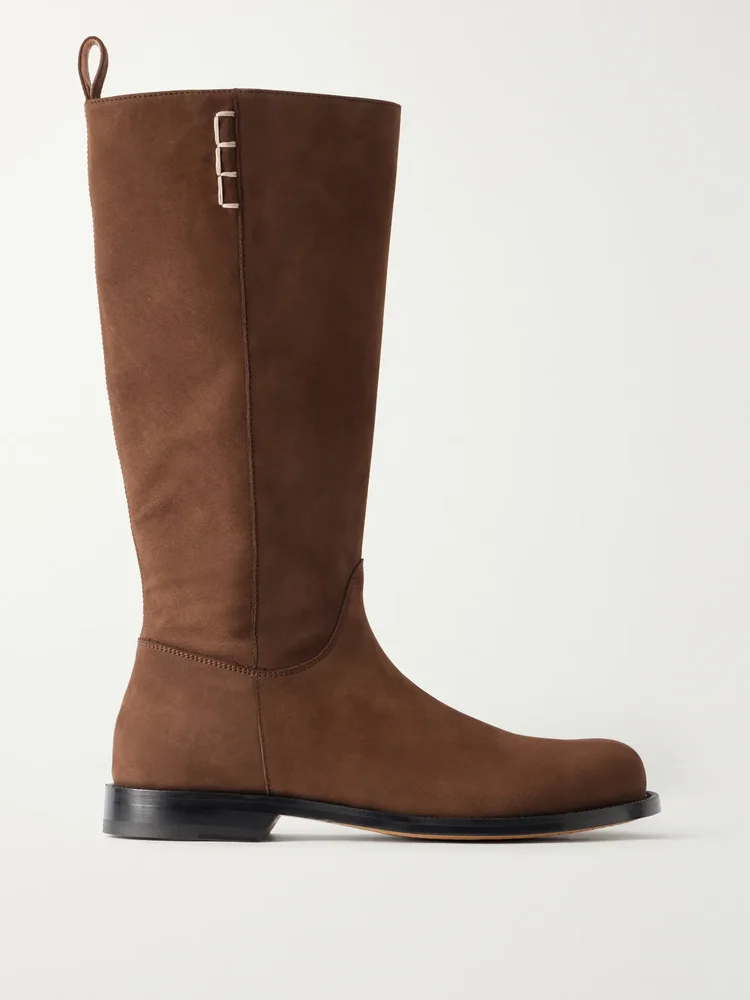 Loafer nubuck knee boots