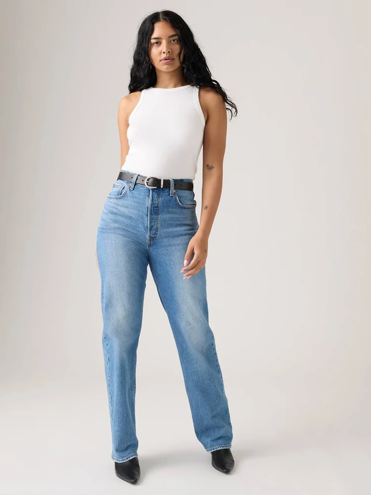 Lyocell Blend Women Ankle-Length Side Slit Jeans