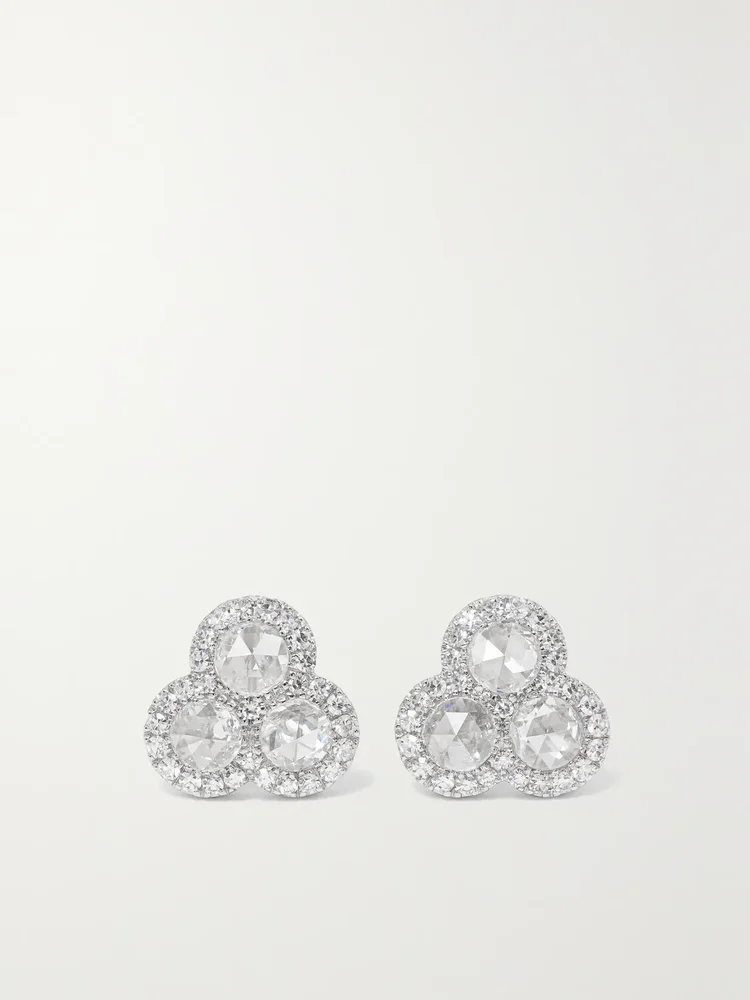18-karat white gold diamond earrings