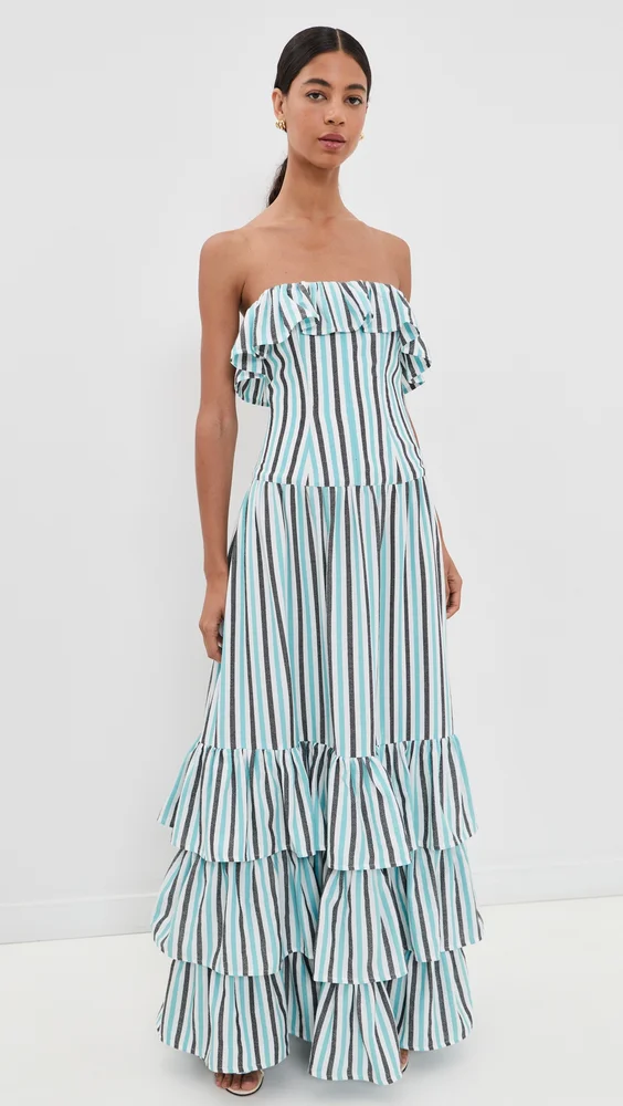 The Ruffled Corset Maxi Dress