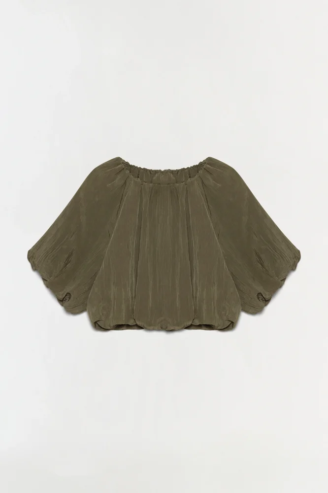 Anni Puff Sleeve Cropped Top