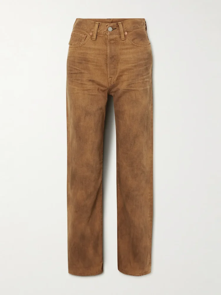 High-rise straight-leg jeans